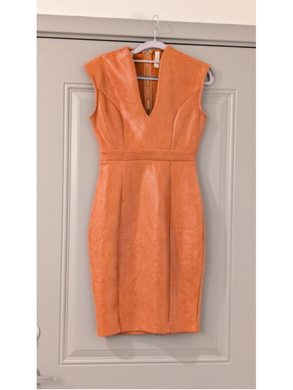 Women's Hello Miss Orange Snake Print Mini Dress S